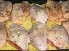 Chicken legs baked in the oven.