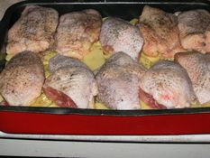 Chicken legs roasted in the oven
