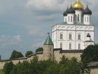 Pskov city. Trinity Cathedral in the Kremlin