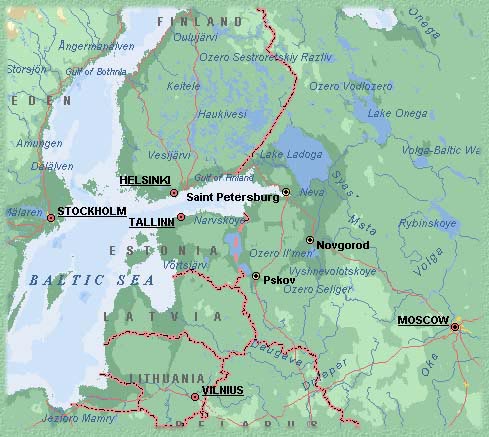 Pskov city, North-west of Russia. Location and map. 