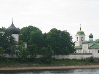 The ancient Saviour Mirozhsky Monastery, 12 century, in Pskov.