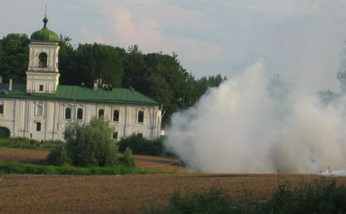 Re- enactment of the Battle of the Liberation of Pskov. 