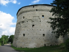 Intercession Tower, the 16 th century. Towers in Russian Pskov city. 