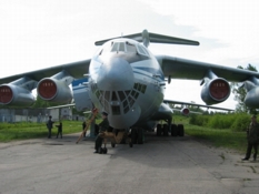 Russian airplane IL-76. Jubilee of Russian regiments of the 76th Pskov Airborne Division